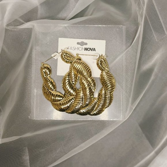 Gold Hoop Earrings - Fashion Nova - Big Earrings - Fashion Jewelry - Picture 5 of 6